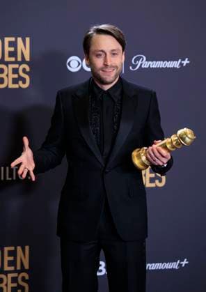 January 7, 2024, Beverly Hills, California, USA: Kieran Culkin in the press room of the 81st Annual Golden Globe Awards on Sunday January 7, 2024 at The Beverly Hilton Hotel in Beverly Hills, California. ARIANA RUIZ PI Beverly Hills USA - ZUMAp124 20240107_zaa_p124_114 Copyright: xArianaxRuizx