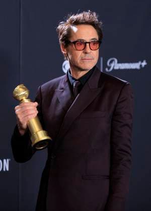 January 7, 2024, Beverly Hills, California, USA: Robert Downey Jr. in the press room of the 81st Annual Golden Globe Awards on Sunday January 7, 2024 at The Beverly Hilton Hotel in Beverly Hills, California. ARIANA RUIZ PI Beverly Hills USA - ZUMAp124 20240107_zaa_p124_123 Copyright: xArianaxRuizx