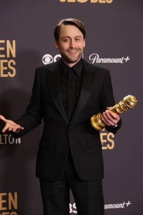 January 7, 2024, Beverly Hills, CA, USA: Kieran Culkin, winner of the Best Performance by an Actor in a Television Series, Drama award for Succession poses in the press room during the 81st Annual Golden Globe Awards at The Beverly Hilton on January 07, 2024 in Beverly Hills, California. Beverly Hills USA - ZUMAs181 20240107_zea_s181_380 Copyright: xCraSHx