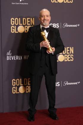 January 7, 2024, Beverly Hills, CA, USA: Paul Giamatti, winner of the Best Performance by a Male Actor in a Motion Picture Ã¢â‚¬ Musical or Comedy for The Holdovers, poses in the press room during the 81st Annual Golden Globe Awards at The Beverly Hilton on January 07, 2024 in Beverly Hills, California. Beverly Hills USA - ZUMAs181 20240107_zea_s181_382 Copyright: xCraSHx