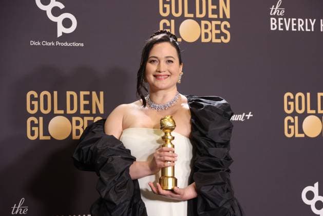 January 7, 2024, Beverly Hills, CA, USA: Lily Gladstone, winner of the Best Performance by a Female Actor in a Motion Picture Ã¢â‚¬ Drama award for Killers of the Flower Moon, poses in the press room during the 81st Annual Golden Globe Awards at The Beverly Hilton on January 07, 2024 in Beverly Hills, California. Beverly Hills USA - ZUMAs181 20240107_zea_s181_395 Copyright: xCraSHx