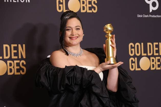January 7, 2024, Beverly Hills, CA, USA: Lily Gladstone, winner of the Best Performance by a Female Actor in a Motion Picture Ã¢â‚¬ Drama award for Killers of the Flower Moon, poses in the press room during the 81st Annual Golden Globe Awards at The Beverly Hilton on January 07, 2024 in Beverly Hills, California. Beverly Hills USA - ZUMAs181 20240107_zea_s181_396 Copyright: xCraSHx