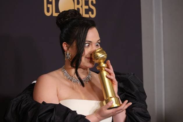 January 7, 2024, Beverly Hills, CA, USA: Lily Gladstone, winner of the Best Performance by a Female Actor in a Motion Picture Ã¢â‚¬ Drama award for Killers of the Flower Moon, poses in the press room during the 81st Annual Golden Globe Awards at The Beverly Hilton on January 07, 2024 in Beverly Hills, California. Beverly Hills USA - ZUMAs181 20240107_zea_s181_399 Copyright: xCraSHx