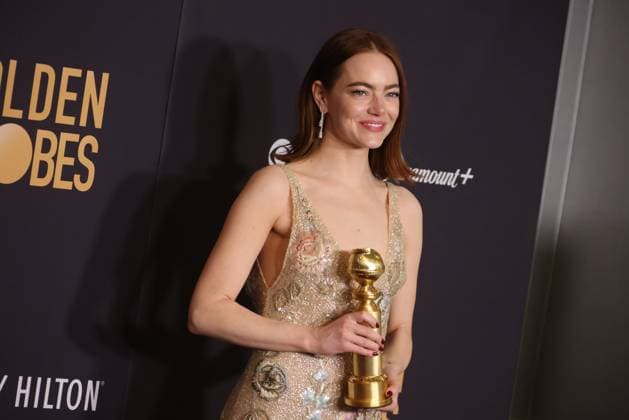 January 7, 2024, Beverly Hills, CA, USA: Emma Stone, winner of the Best Performance by an Actress in a Motion Picture, Musical or Comedy award for Poor Things poses in the press room during the 81st Annual Golden Globe Awards at The Beverly Hilton on January 07, 2024 in Beverly Hills, California. Beverly Hills USA - ZUMAs181 20240107_zea_s181_447 Copyright: xCraSHx