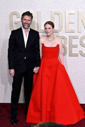 Bart Freundlich with wife Julianne Moore at the 81 Golden Globe Awards at the Beverly Hilton Hotel Beverly Hills, 07 01 2024 Foto:xJ.xBlocx xFuturexImagex globes_2024_4166