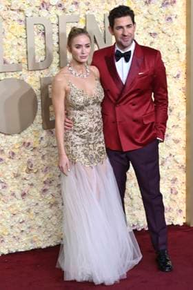 Emily Blunt with husband John Krasinski at the 81 Golden Globe Awards at the Beverly Hilton Hotel Beverly Hills, 07 01 2024 Foto:xJ.xBlocx xFuturexImagex globes_2024_4212