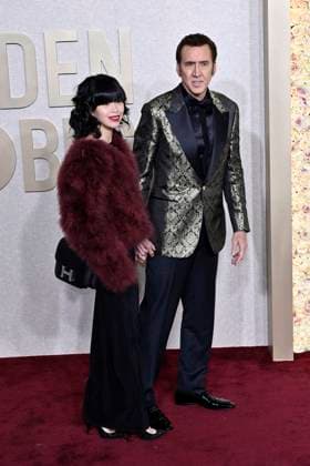 Nicolas Cage with wife Riko Shibata at the 81 Golden Globe Awards at the Beverly Hilton Hotel Beverly Hills, 07 01 2024 Foto:xJ.xBlocx xFuturexImagex globes_2024_4227