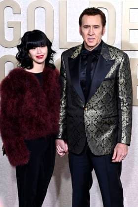 Nicolas Cage with wife Riko Shibata at the 81 Golden Globe Awards at the Beverly Hilton Hotel Beverly Hills, 07 01 2024 Foto:xJ.xBlocx xFuturexImagex globes_2024_4228