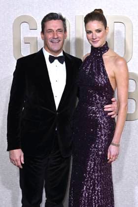 Jon Hamm with wife Anna Osceola at the 81 Golden Globe Awards at the Beverly Hilton Hotel Beverly Hills, 07 01 2024 Foto:xJ.xBlocx xFuturexImagex globes_2024_4308