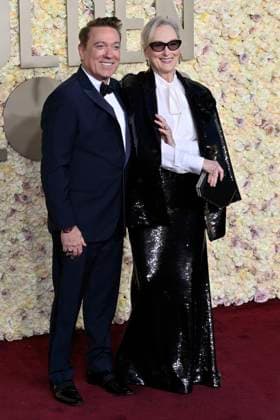 Kevin Huvane and Meryl Streep at the 81 Golden Globe Awards at the Beverly Hilton Hotel Beverly Hills, 07 01 2024 Foto:xJ.xBlocx xFuturexImagex globes_2024_4325