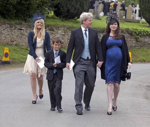 Also among the guests were 9th Earl Spencer with his third wife Karen Gordon, son Edmund Charles Spencer, and his daughter Lady Kitty Spencer 79383, GRANTHAM, LINCOLNSHIRE, UNITED KINGDOM - Saturday June 9, 2012. Princes William and Harry, along with Kate Middleton, attend the wedding of their cousin, Emily McCorquodale to her fiance James Hutt. After the excitement of the Diamond Jubilee celebrations it was another happy occasion for the Royal Family when Emily McCorquodale, a cousin of Princes William and Harry, married her long-term boyfriend James Hutt on Saturday. The Duke and Duchess of Cambridge and Prince Harry were among the guests at the Church of St Andrew and St Mary in Stoke Rochford, Lincs, where Miss McCorquodale w  Copyright: xIkon PacificCoastNews.comx xAvalonx 0527650477