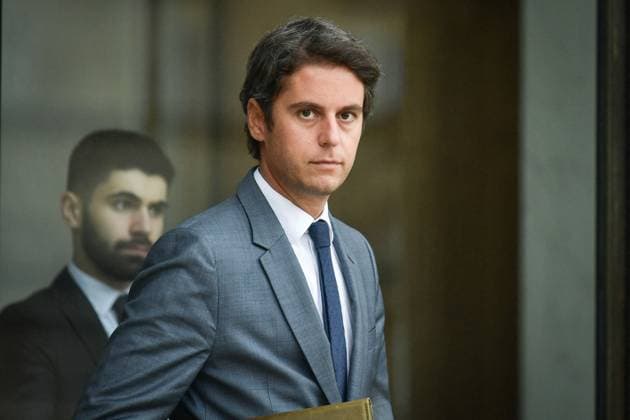Reshuffle: Attal Could Be Named Prime Minister File photo - French Education and Youth Minister Gabriel Attal exits the Elysee Palace at the end of the Council of Ministers in Paris, France, on September 12, 2023. - French National Education Minister Gabriel Attal could be named Prime Minister after Elisabeth Borne spoke with President Emmanuel Macron as a cabinet reshuffle appears imminent. At 34, he could become the youngest Prime Minister of the Fifth Republic. Photo by Firas Abdullah ABACAPRESS.COM Paris Ã?le-de-France France  Copyright: xAbdullahxFiras ABACAx