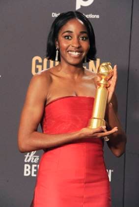 RECORD DATE NOT STATED Ayo Edebiri in the press room, 81st Annual Golden Globe Awards - Press Room, Beverly Hilton Hotel, Beverly Hills, CA, United States, January 7, 2024. (Photo by: Elizabeth Goodenough Everett Collection) PUBLICATIONXNOTxINxCANxCHNxFRAxITAxJPNxNORxPOLxRUSxESPxUKxUSA