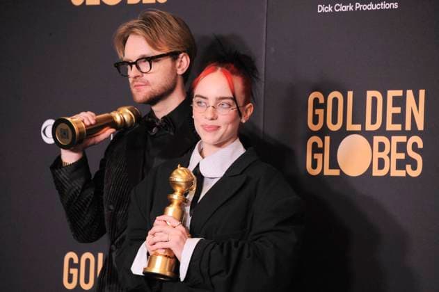 RECORD DATE NOT STATED FINNEAS, Billie Eilish in the press room, 81st Annual Golden Globe Awards - Press Room, Beverly Hilton Hotel, Beverly Hills, CA, United States, January 7, 2024. (Photo by: Elizabeth Goodenough Everett Collection) PUBLICATIONXNOTxINxCANxCHNxFRAxITAxJPNxNORxPOLxRUSxESPxUKxUSA