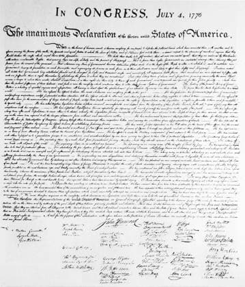 Declaration of Independence, USA, 1776  Copyright: xABxArchivex jtv004037