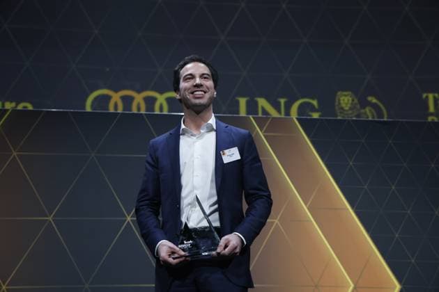 PMSweet CEO Michael Labro pictured during the 39th award ceremony for the Manager of the Year, Wednesday 10 January 2024 in Brussels. Flemish business magazine Trends, french-speaking counterpart Trends-Tendance, in collaboration with television channel Kanaal Z Canal Z, have a yearly tradition of electing a Flemish and a French-speaking manager of the year.  NICOLASxMAETERLINCK 83755069