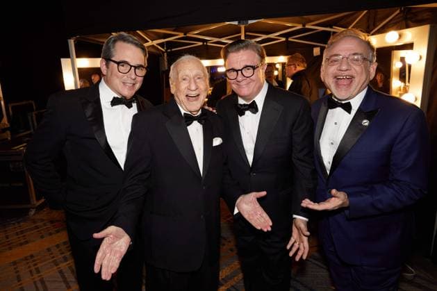 Matthew Broderick, Mel Brooks, Nathan Lane, Marc Shaiman at the 14th Governors Awards in the Ray Dolby Ballroom at Ovation Hollywood on Tuesday, January 9, 2024. Photo credit: A.M.P.A.S.  Copyright: xA.M.P.A.S.x 34632-160PLX