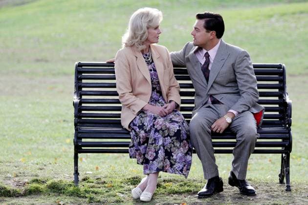 Leonardo DiCaprio films a romantic scene featuring him kissing much older actress Joanna Lumley for The Wolf of Wall Street in NYC 87337, NEW YORK, NEW YORK - Tuesday November 20, 2012. Leonardo DiCaprio films a romantic scene featuring him kissing much older actress Joanna Lumley for The Wolf of Wall Street in NYC. The 38 year old actor sat on a park bench and shared a smooch with Lumley, age 66, on set. Also spotted around the set was director Martin Scorsese and French Oscar winner Jean Dujardin. FRANCE & GERMANY OUT , Credit:Ralph, PacificCoastNews.com Avalon USA, New York  Copyright: xRalph,xPacificCoastNews.comx xAvalonx 0527897770