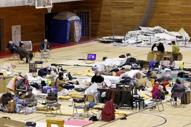 News Themen der Woche KW02 News Bilder des Tages Aftermath of strong quake in central Japan Evacuees stay in a junior high school gymnasium used as a shelter in Wajima in central Japan s Ishikawa Prefecture on Jan. 12, 2024, following a strong earthquake on Jan. 1.  A14AA0002318481P