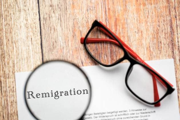 15 January 2024: Remigration, the bad word of the year 2023 PHOTOMONTAGE *** Remigration, das Unwort des Jahres 2023 FOTOMONTAGE