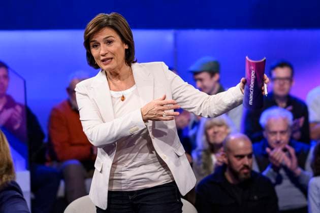 Bilder des Jahres 2024, News 01 Januar News Themen der Woche KW03 News Bilder des Tages Sandra Maischberger, Moderatorin, maischberger, Polittalk, TV, Format, mit Moderatorin - Sandra Maischberger, Das Erste, 16.01. 2024, Foto: HMB Media Julien Becker *** Sandra Maischberger, presenter, maischberger, Polittalk, TV, format, with presenter Sandra Maischberger, Das Erste, 16 01 2024, Photo HMB Media Julien Becker Copyright: HMBxMedia JulienxBecker