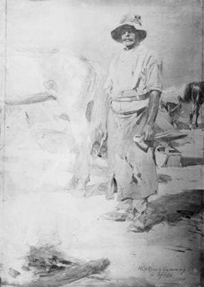 RECORD DATE NOT STATED The Second Boer War, 1899-1902 Sketch drawn by William Skeoch Cumming, based on one of his own photographs. Copyright: xpiemagsx piemagwarw13102023-3683 !ACHTUNG AUFNAHMEDATUM GESCHÄTZT!