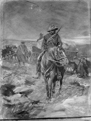 RECORD DATE NOT STATED The Second Boer War, 1899-1902 Sketch drawn by William Skeoch Cumming, based on one of his own photographs. Copyright: xpiemagsx piemagwarw13102023-3686 !ACHTUNG AUFNAHMEDATUM GESCHÄTZT!