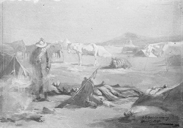 RECORD DATE NOT STATED The Second Boer War, 1899-1902 Sketch drawn by William Skeoch Cumming, based on one of his own photographs. Copyright: xpiemagsx piemagwarw13102023-3694 !ACHTUNG AUFNAHMEDATUM GESCHÄTZT!
