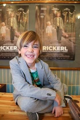 17 01 2024, Gartenbaukino, RICKERL MUSIK IS HÖCHSTENS A HOBBY Premiere , Absolute premiere highlight by Adrian Goiginger in the picture Ben Winkler, with movie poster, RICKERL MUSIK IS HÖCHSTENS A HOBBY Premiere