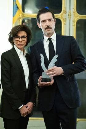 French Cinema Award 2024 Ceremony Rachida Dati and Melvil Poupaud attending the Ceremony for the French Cinema Award 2024 awarding Melvil Poupaud in Paris, France on January 18, 2024. Photo by Aurore Marechal ABACAPRESS.COM Paris France  Copyright: xMarechalxAurore ABACAx
