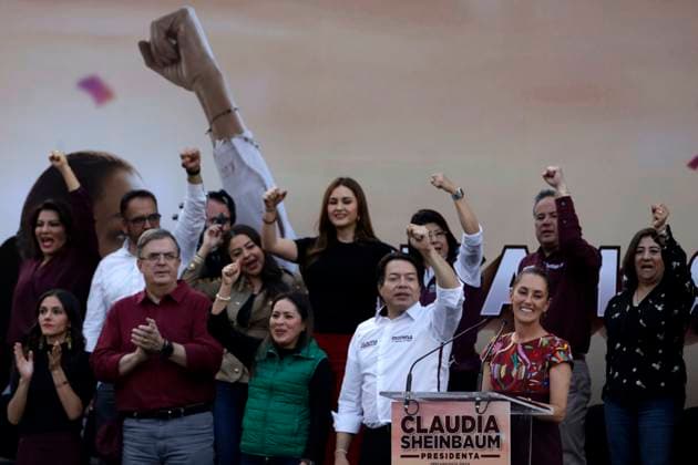 Mexico™s Presidential Candidate Claudia Sheinbaum in Closing Pre Campaign Rally January 18, 2024, Mexico City, Mexico: The pre-candidate for the presidency of Mexico for the Let s keep making history coalition, Claudia Sheinbaum Pardo, closes her pre-campaign for the sole candidacy for the presidency of Mexico for the National Regeneration Movement party, Green Party and Labor Party, at the Monument to the Revolution in Mexico City. on January 18, 2024 in Mexico City, Mexico (Photo by Luis Barron Eyepix Group). Copyright: xLuisxBarronx xEyepixxGroupx LB_18012024_109560