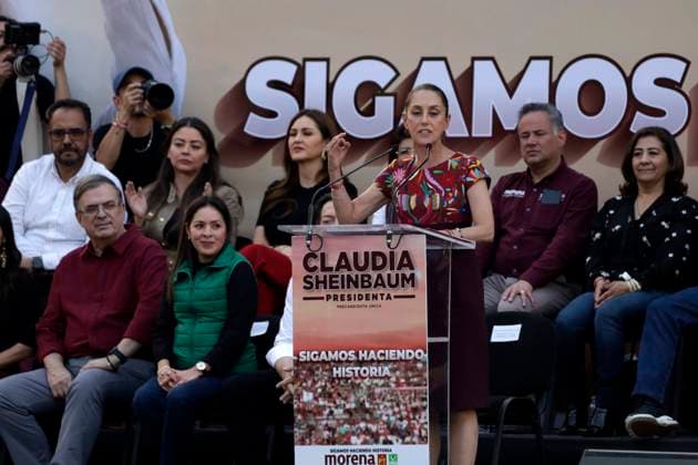 Mexico™s Presidential Candidate Claudia Sheinbaum in Closing Pre Campaign Rally January 18, 2024, Mexico City, Mexico: The pre-candidate for the presidency of Mexico for the Let s keep making history coalition, Claudia Sheinbaum Pardo, closes her pre-campaign for the sole candidacy for the presidency of Mexico for the National Regeneration Movement party, Green Party and Labor Party, at the Monument to the Revolution in Mexico City. on January 18, 2024 in Mexico City, Mexico (Photo by Luis Barron Eyepix Group). Copyright: xLuisxBarronx xEyepixxGroupx LB_18012024_109562