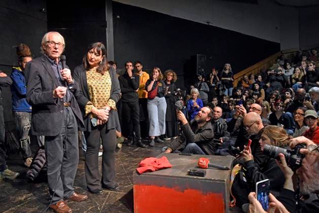 Director Ken Loach in Rome during the meeting inside Spin Time, Rome, Ital 15 Nov 2023 Director Ken Loach in Rome during the meeting inside Spin Time, an occupied building at risk of eviction by the police, Rome, Ital 15 Nov 2023, Credit:Mimmo Frassineti Avalon Italy, Rome  Copyright: xMimmoxFrassinetix xAvalonx 0822396410