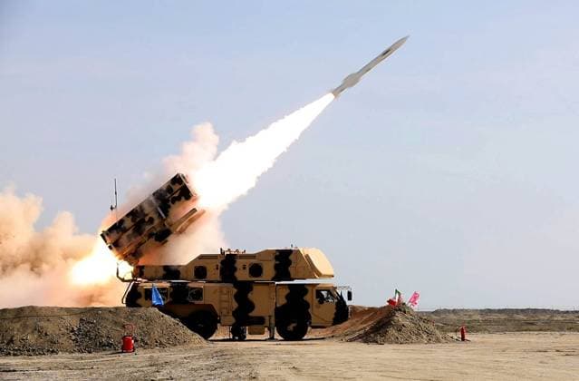 Iran, Militärübung am Persischen Golf January 19, 2024, Undisclosed, Persian Gulf, Iran: A missile being launched during a military drill at an undisclosed location in the Persian Gulf, southern Iran. Undisclosed Iran - ZUMAi98_ 20240119_zih_i98_001 Copyright: xIranianxArmyxOfficex
