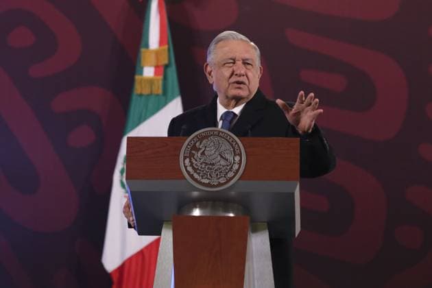 Mexico™s President Lopez Obrador News Conference January 19, 2024, Mexico City, Mexico: Mexico™s President, Andres Manuel Lopez Obrador gesticulates during his briefing news conference at National Palace. on January 19, 2024 in Mexico City, Mexico. (Photo by Ismael Rosas Eyepix Group) Copyright: xIsmaelxRosas xEyepixxGroupx IR_19012024_109590