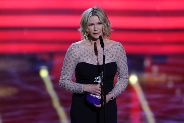 Bavarian Film Award 2023 Honorary Award Winner Veronica Ferres during her acceptance speech Ceremony of the 45 Bavarian Film Award 2023 on 19 01 2024 at Prinzregententheater in Munich Bavaria, Germany