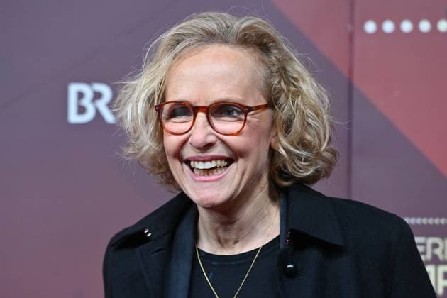 Juliane Koehler actress, single picture, cropped single motif, portrait, portrait red carpet, red carpet,Bavarian Film Award 2023 on 19 09 2024 at the Prinzregententheater in Munich