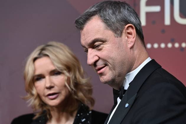 Veronica FERRES Actress , Markus SOEDER State Premier of Bavaria and CSU Chairman Red Carpet, Red Carpet,Bavarian Film Award 2023 on 19 09 2024 at the Prinzregententheater in Munich R