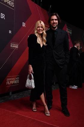 Max Wiedemann with Andrea Kaiser Presentation of the Bavarian Film Award Prinzregenten Theater Munich 19 January 2024