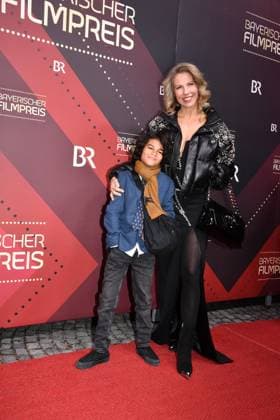Stella Morvan and her son Sacha Award of the Bavarian Film Prize Prinzregenten Theater Munich 19 January 2024