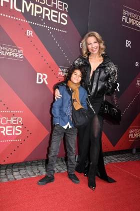 Stella Morvan and her son Sacha Award of the Bavarian Film Prize Prinzregenten Theater Munich 19 January 2024