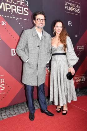 Simon Verhoeven and Bella Dayne Presentation of the Bavarian Film Award Prinzregenten Theater Munich 19 January 2024