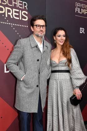 Simon Verhoeven and Bella Dayne Presentation of the Bavarian Film Award Prinzregenten Theater Munich 19 January 2024