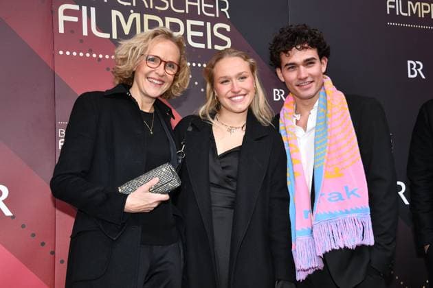 Juliane Köhler with daughter Jette Rösch and Sandro Madlener Presentation of the Bavarian Film Award Prinzregenten Theater Munich 19 January 2024