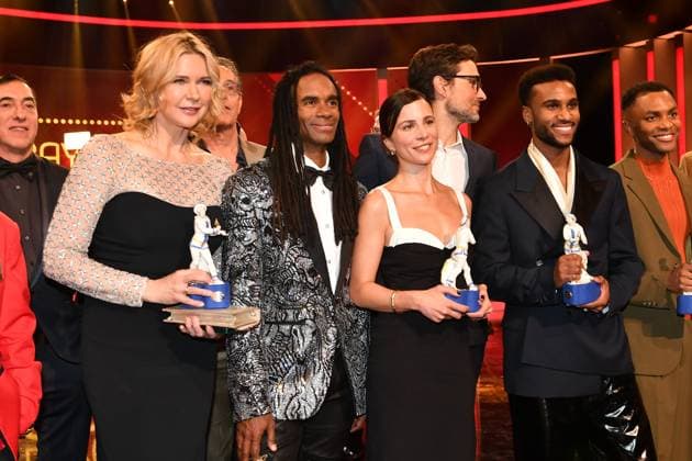 Veronica Ferres, Fabrice Morvan, Aylin Tezel, Simon Verhoeven and Tina Njie Presentation of the Bavarian Film Award Party Award Winner Prinzregenten Theater Munich 19 January 2024
