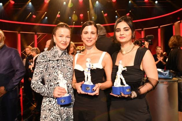 Hannah Herzsprung Aylin Tezel and Bayan Layla Presentation of the Bavarian Film Award Party Award Winner Prinzregenten Theater Munich 19 January 2024