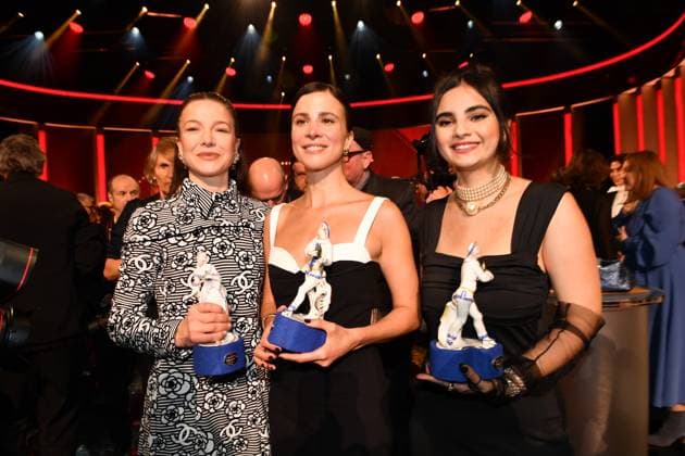 Hannah Herzsprung Aylin Tezel and Bayan Layla Presentation of the Bavarian Film Award Party Award Winner Prinzregenten Theater Munich 19 January 2024