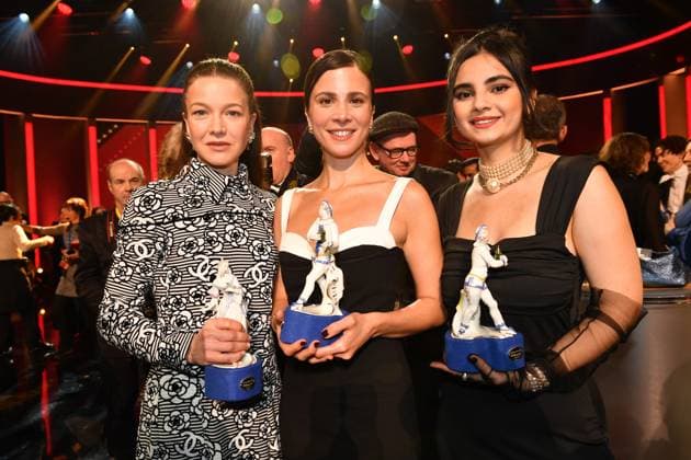 Hannah Herzsprung Aylin Tezel and Bayan Layla Presentation of the Bavarian Film Award Party Award Winner Prinzregenten Theater Munich 19 January 2024