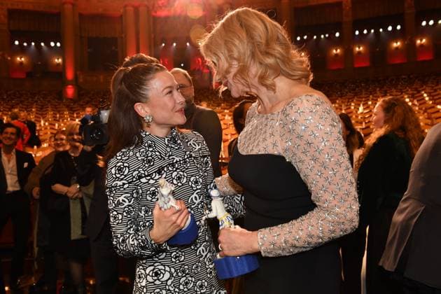 Hannah Herzsprung and Veronica Ferres Presentation of the Bavarian Film Award Party Award Winner Prinzregenten Theater Munich 19 January 2024
