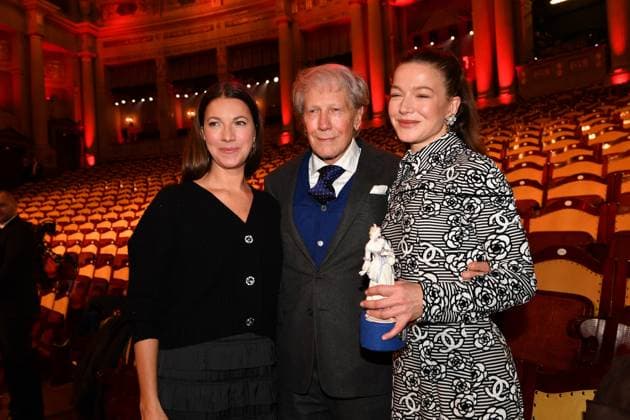 Bernd Herzsprung with his two daughters Hannah and Sarah Bavarian Film Award Party Award Winner Prinzregenten Theater Munich 19 January 2024